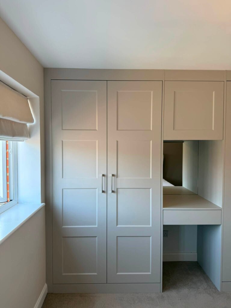 Made to measure wardrobes fitted into a bedroom alcove, Whitley Bay